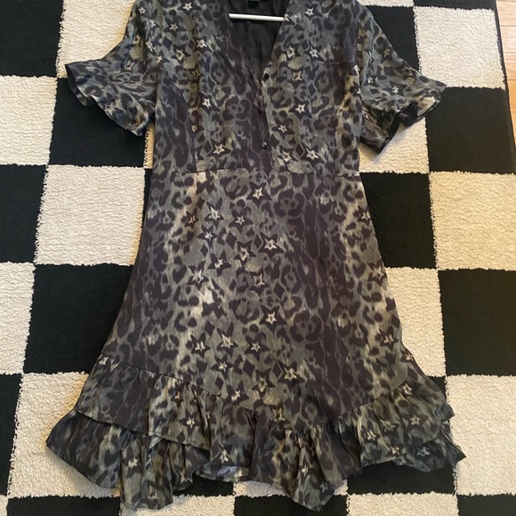 All saints Frankie Celia Leopard Star Minidress SZ 8 - Picture 2 of 5